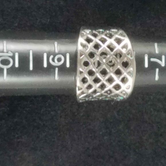 NWT! Mens Chuns Crisscross Lattice Silver Tone Ring Size 8 Band Gothic Linked - Picture 7 of 7